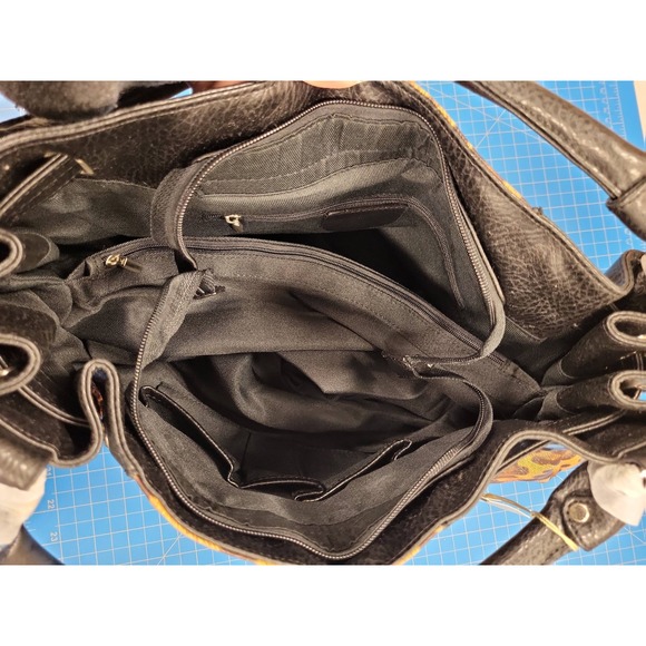 Alyssa Shoulder Bag Leopard Print Purse Medium Faux Leather Rhinestone Detail - Picture 2 of 4